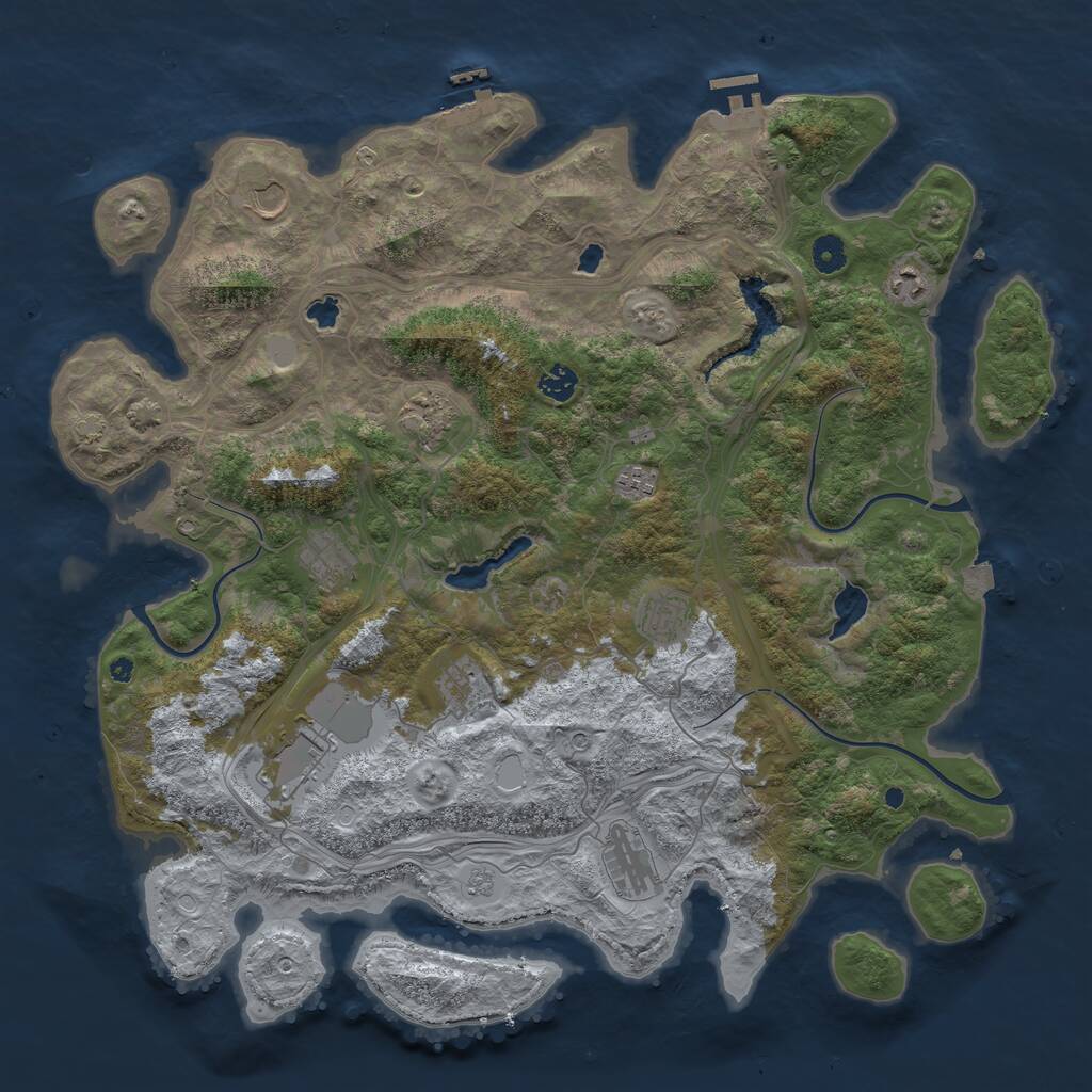 Rust Map: Procedural Map, Size: 4500, Seed: 767013508, 16 Monuments