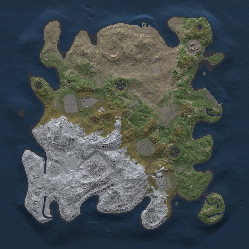 Rust Map: Procedural Map, Size: 3500, Seed: 1526045633, 18 Monuments