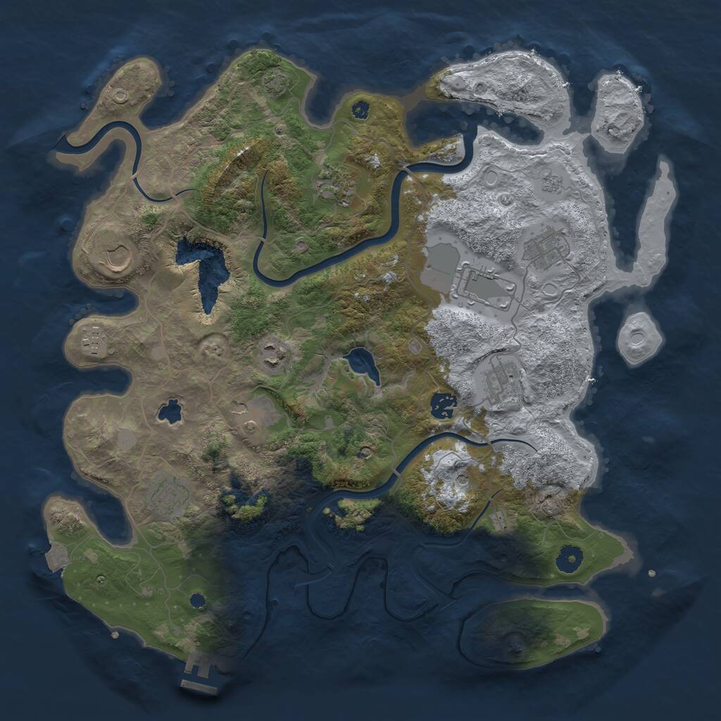 Rust Map: Procedural Map, Size: 4000, Seed: 1805772842, 15 Monuments