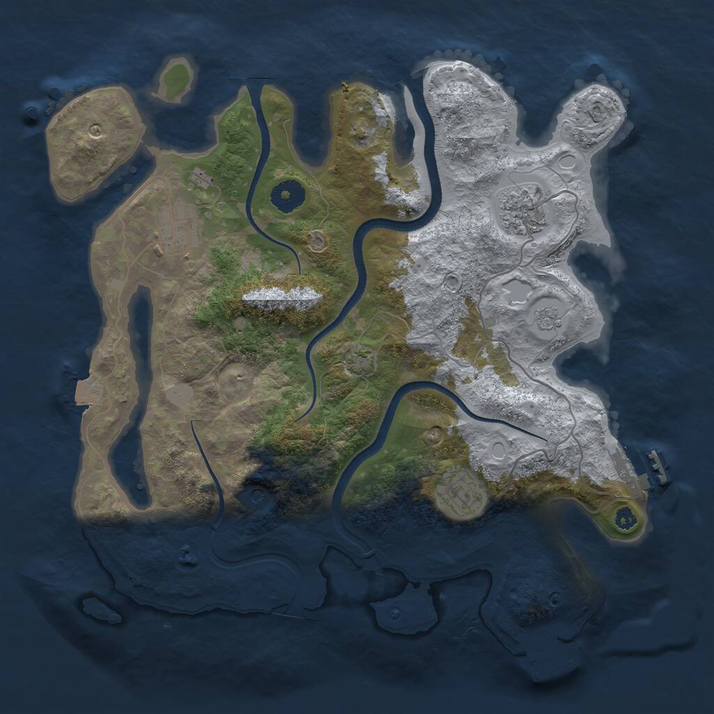 Rust Map: Procedural Map, Size: 3300, Seed: 357679462, 9 Monuments