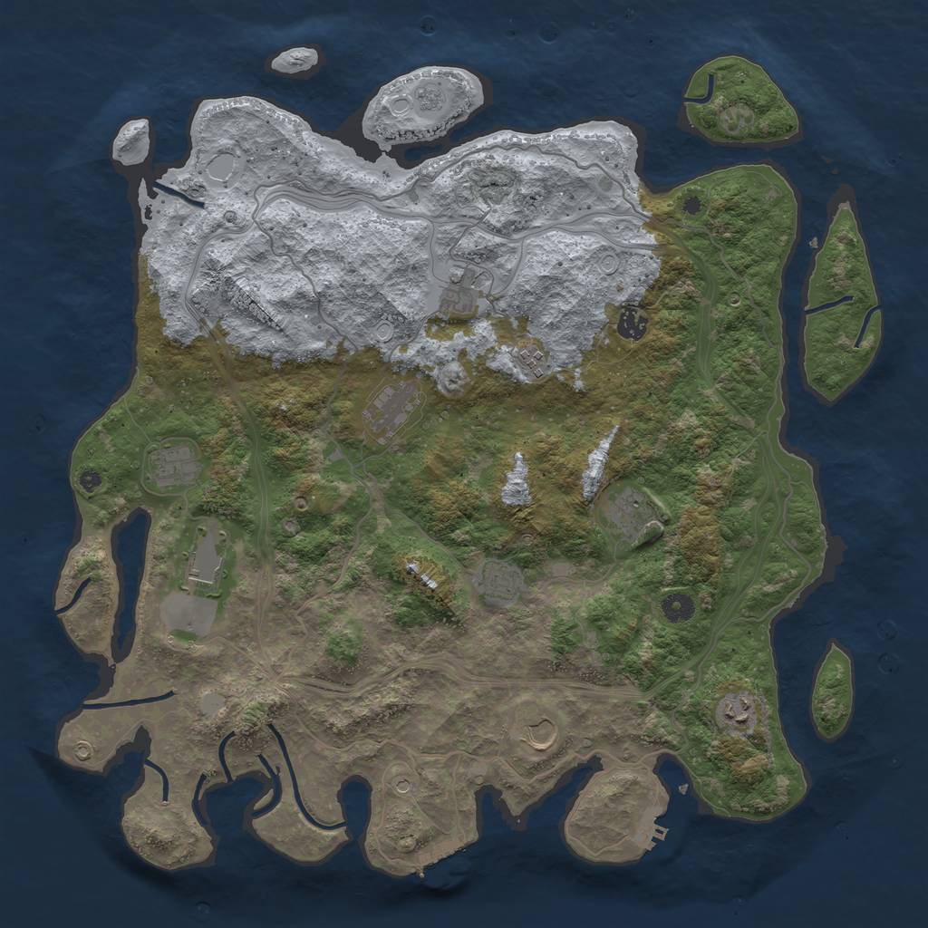 Rust Map: Procedural Map, Size: 4501, Seed: 5872, 19 Monuments