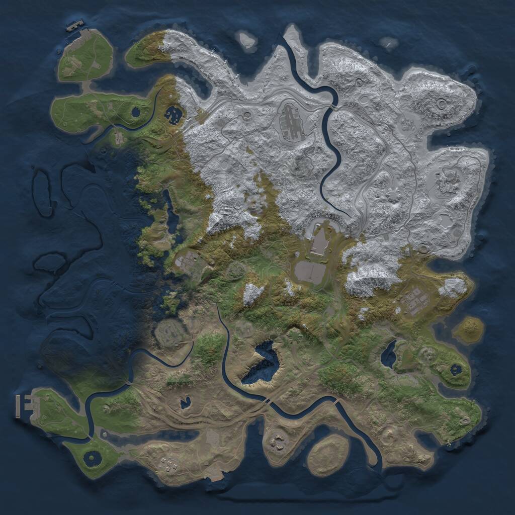 Rust Map: Procedural Map, Size: 4500, Seed: 58481814, 15 Monuments