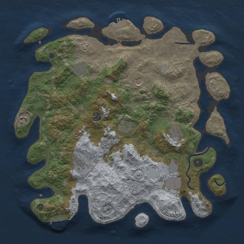 Rust Map: Procedural Map, Size: 4000, Seed: 797929162, 18 Monuments