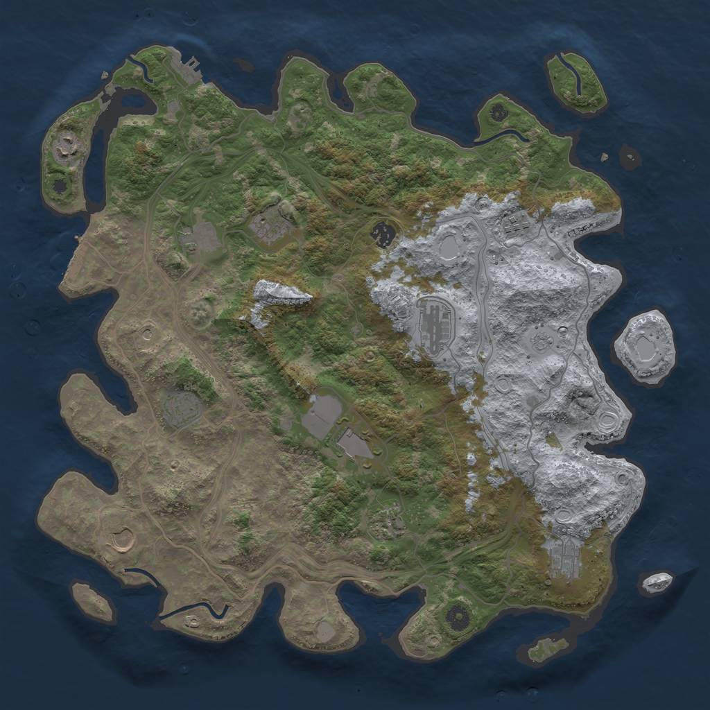Rust Map: Procedural Map, Size: 4350, Seed: 63196782, 20 Monuments