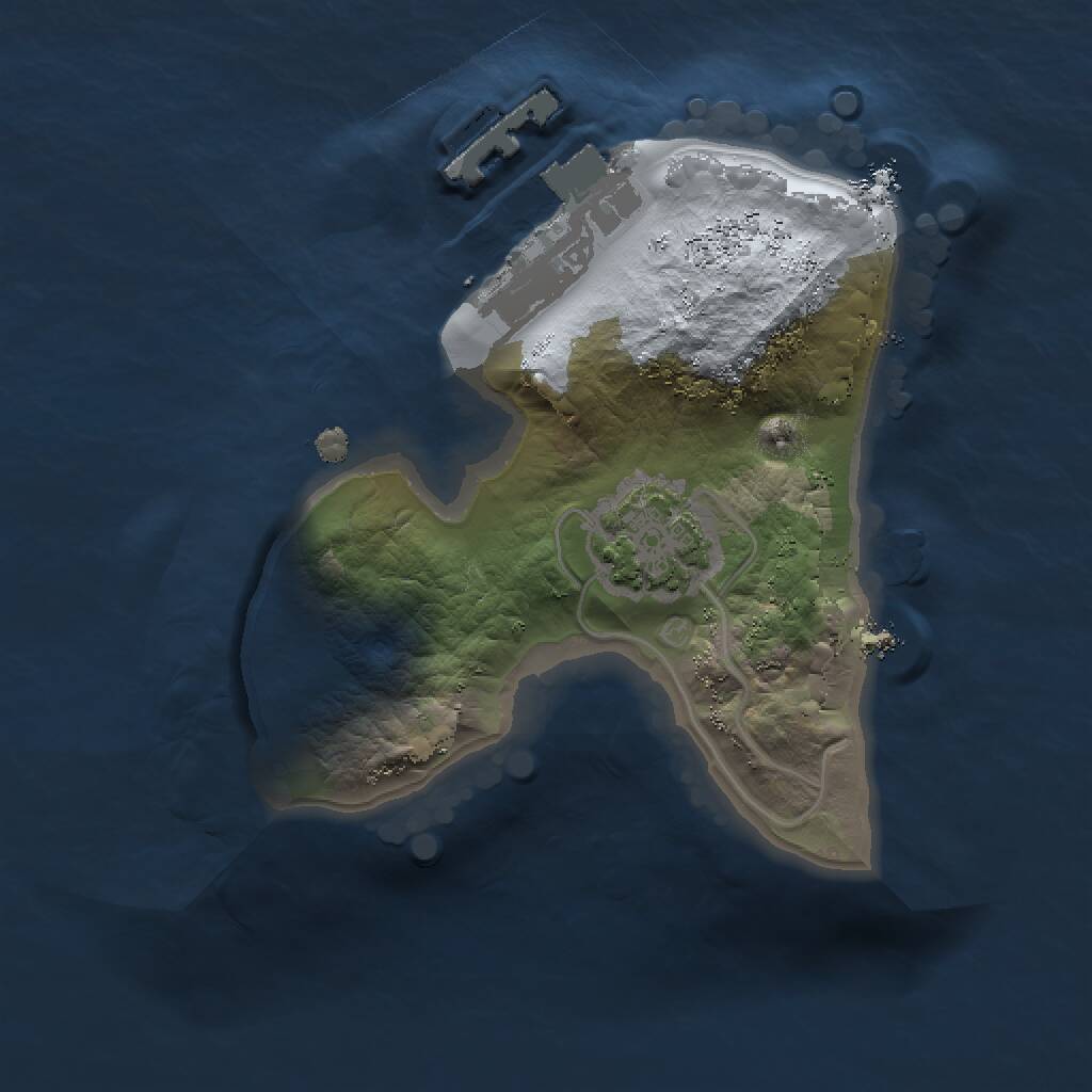 Rust Map: Procedural Map, Size: 1280, Seed: 1, 3 Monuments