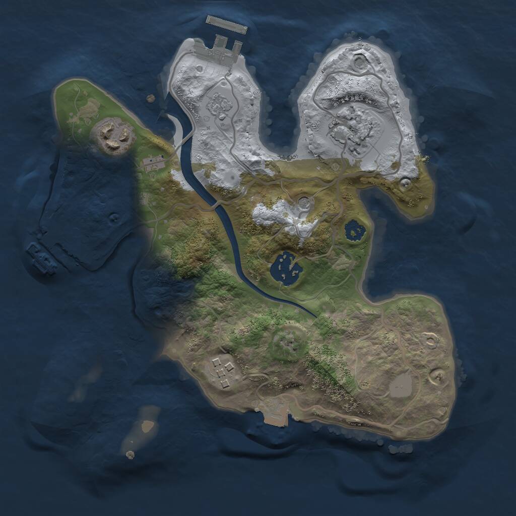 Rust Map: Procedural Map, Size: 2500, Seed: 9752, 9 Monuments