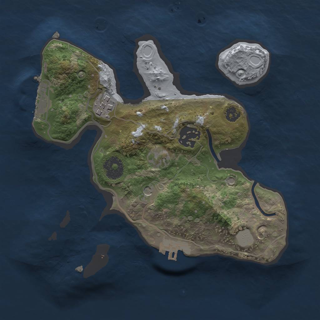 Rust Map: Procedural Map, Size: 2250, Seed: 9752, 10 Monuments