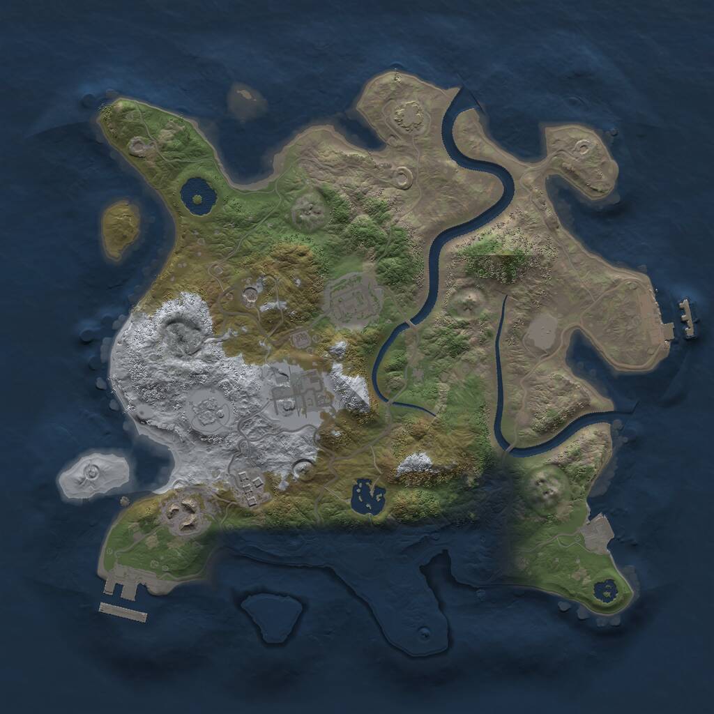 Rust Map: Procedural Map, Size: 3000, Seed: 1235160112, 11 Monuments