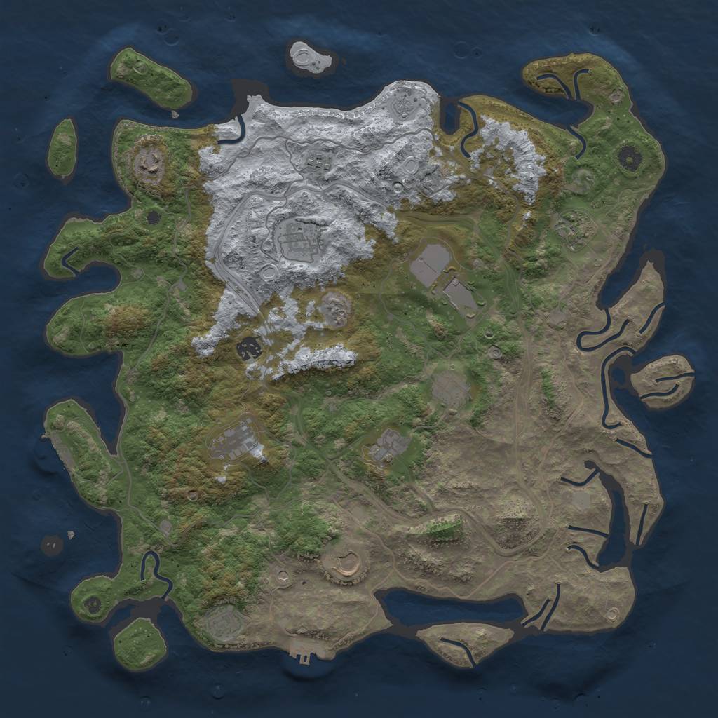 Rust Map: Procedural Map, Size: 4500, Seed: 197066071, 20 Monuments