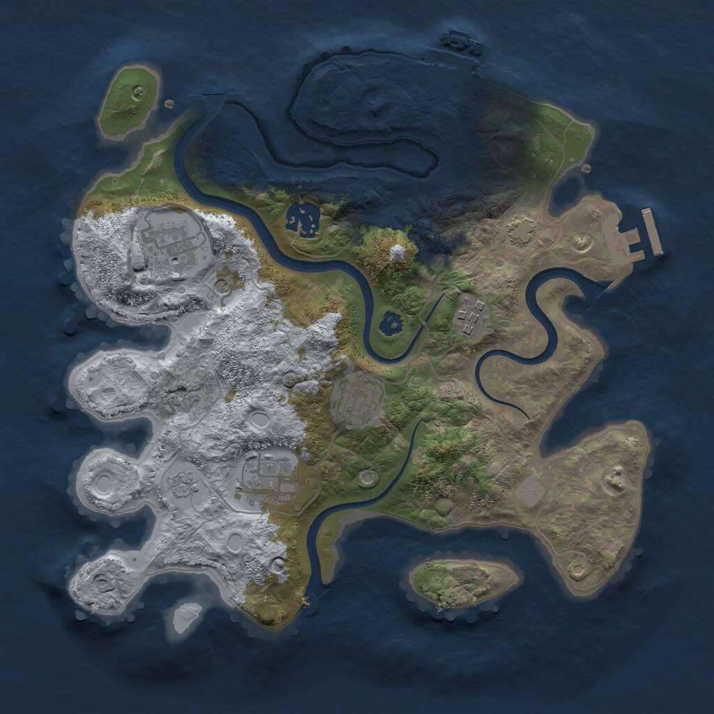 Rust Map: Procedural Map, Size: 3000, Seed: 634422427, 11 Monuments