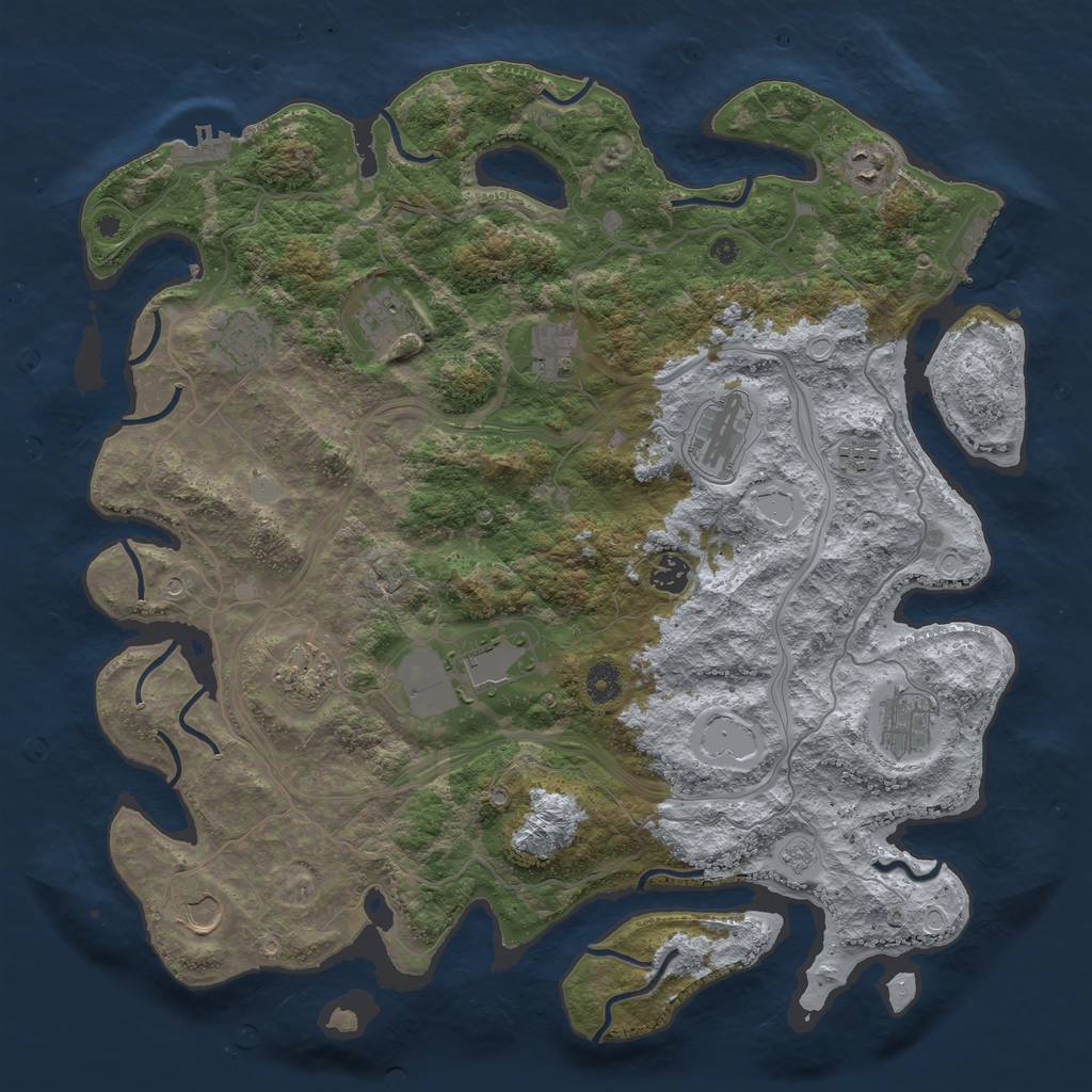 Rust Map: Procedural Map, Size: 4250, Seed: 1523001157, 20 Monuments