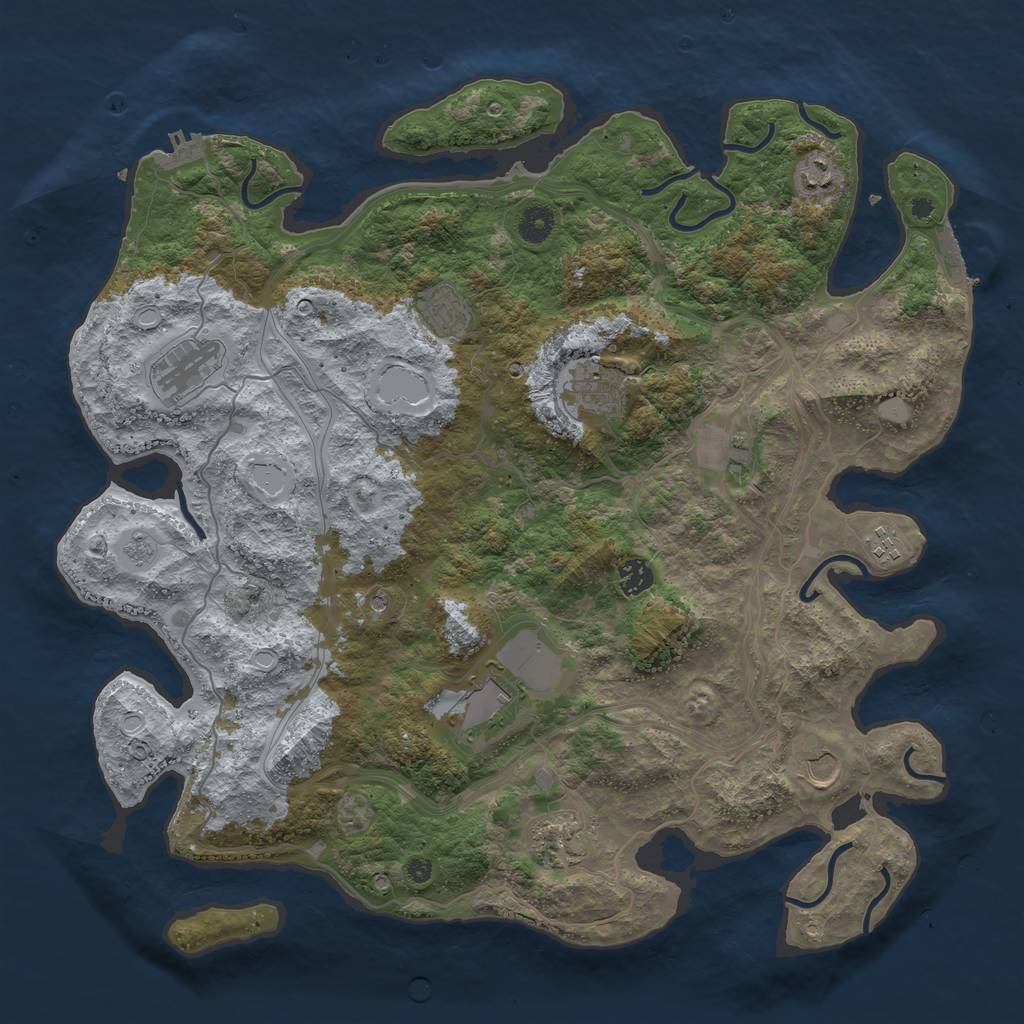 Rust Map: Procedural Map, Size: 4250, Seed: 954753, 19 Monuments