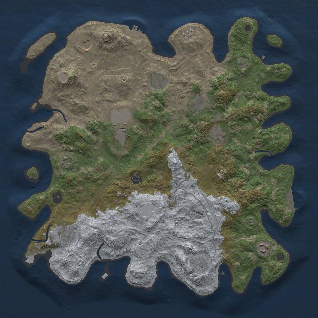 Rust Map: Procedural Map, Size: 4250, Seed: 659609264, 20 Monuments