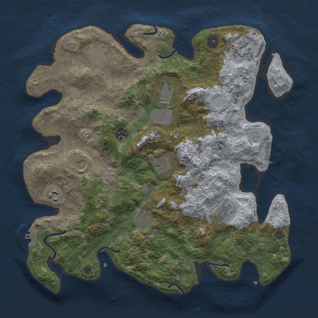 Rust Map: Procedural Map, Size: 3800, Seed: 973850964, 19 Monuments