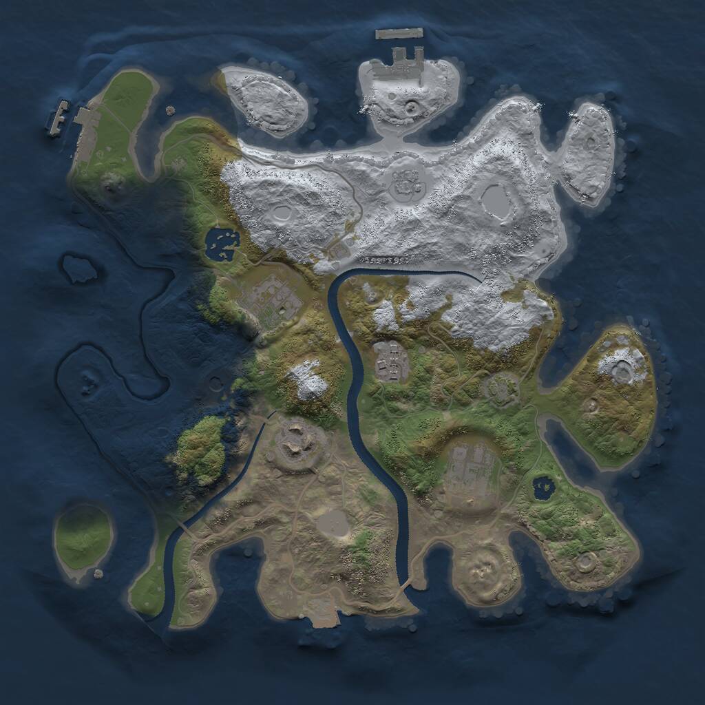 Rust Map: Procedural Map, Size: 3000, Seed: 278362, 11 Monuments