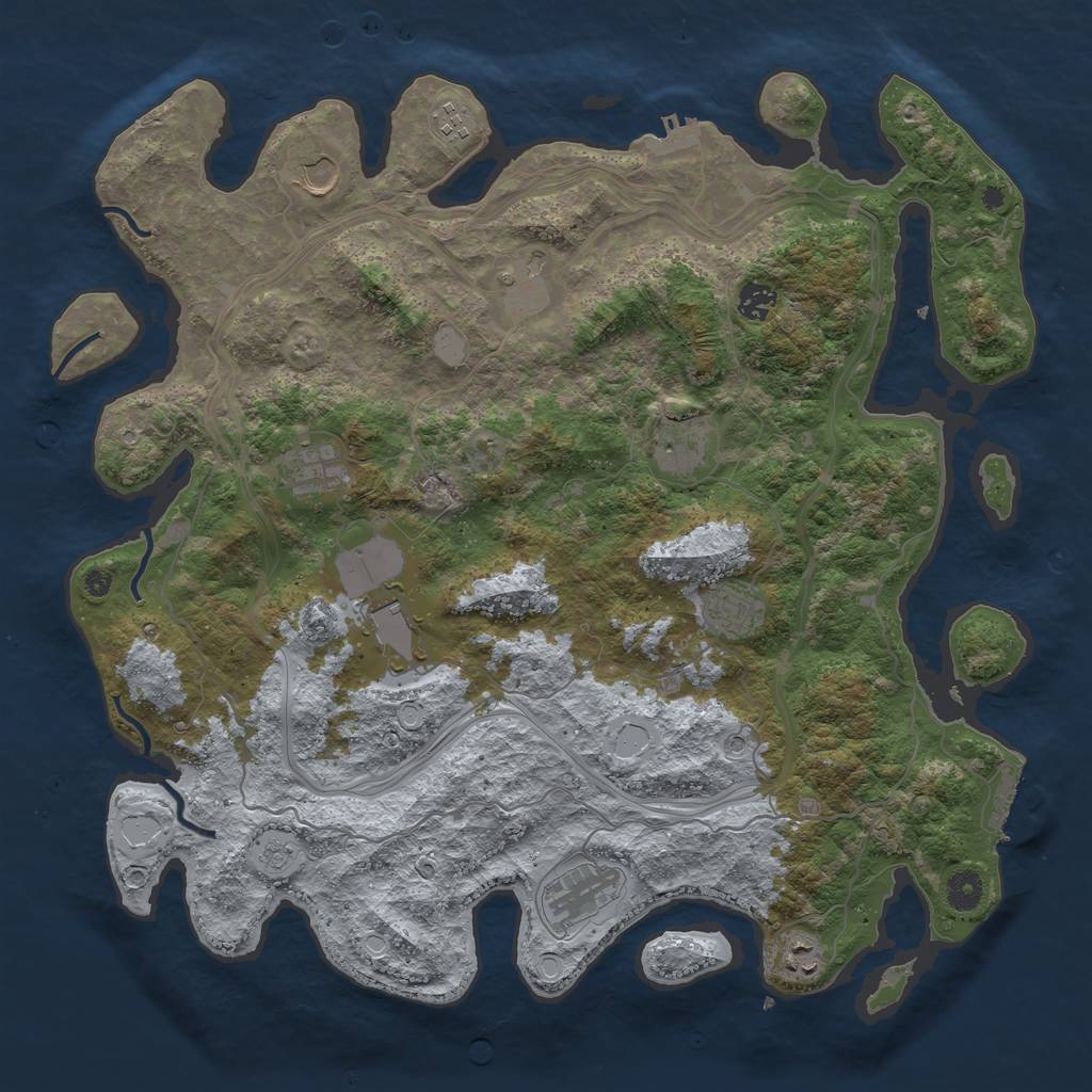 Rust Map: Procedural Map, Size: 4250, Seed: 1795012056, 19 Monuments