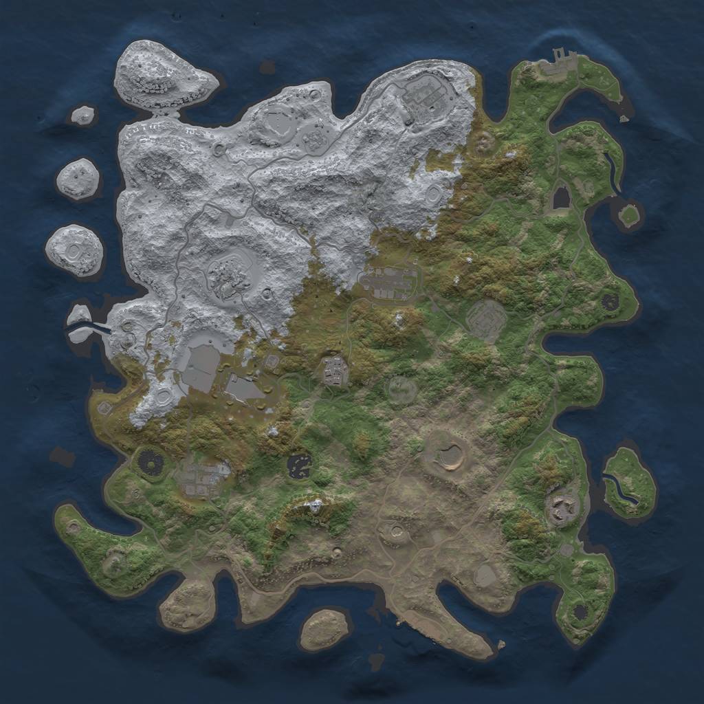 Rust Map: Procedural Map, Size: 4074, Seed: 19994, 19 Monuments