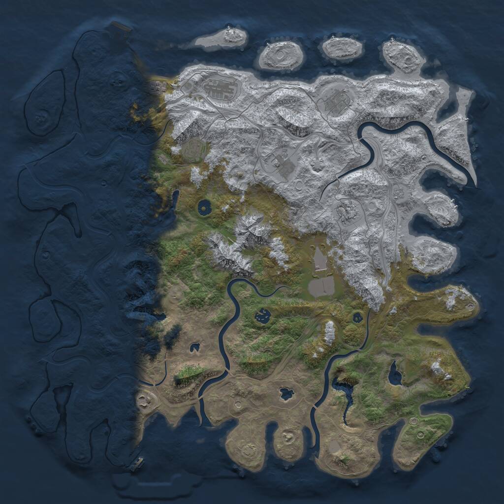 Rust Map: Procedural Map, Size: 5000, Seed: 8949581, 15 Monuments