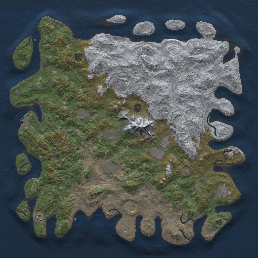 Rust Map: Procedural Map, Size: 5000, Seed: 8949581, 20 Monuments