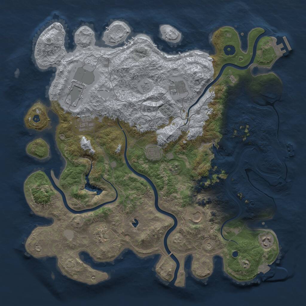 Rust Map: Procedural Map, Size: 4100, Seed: 29741, 14 Monuments