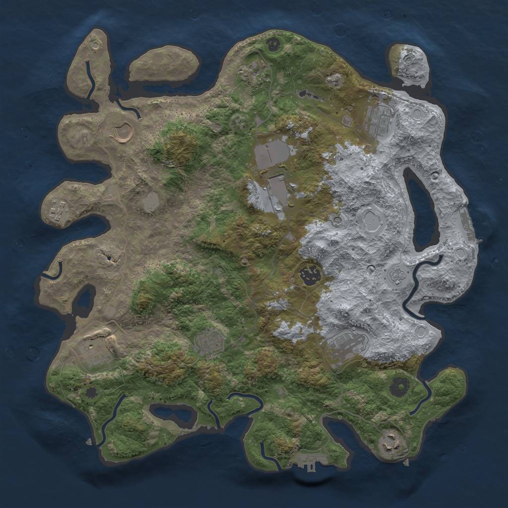 Rust Map: Procedural Map, Size: 3800, Seed: 29, 19 Monuments