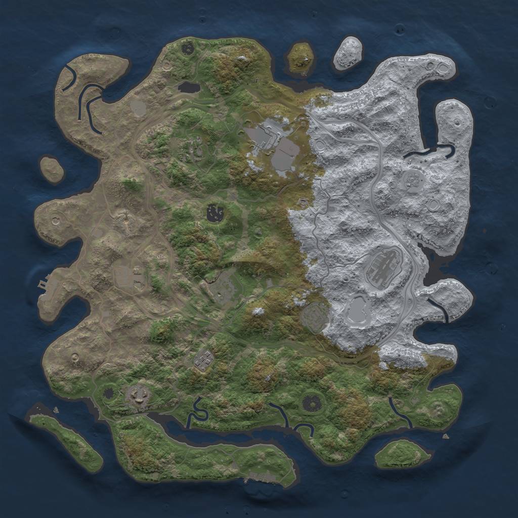 Rust Map: Procedural Map, Size: 4250, Seed: 89523614, 16 Monuments