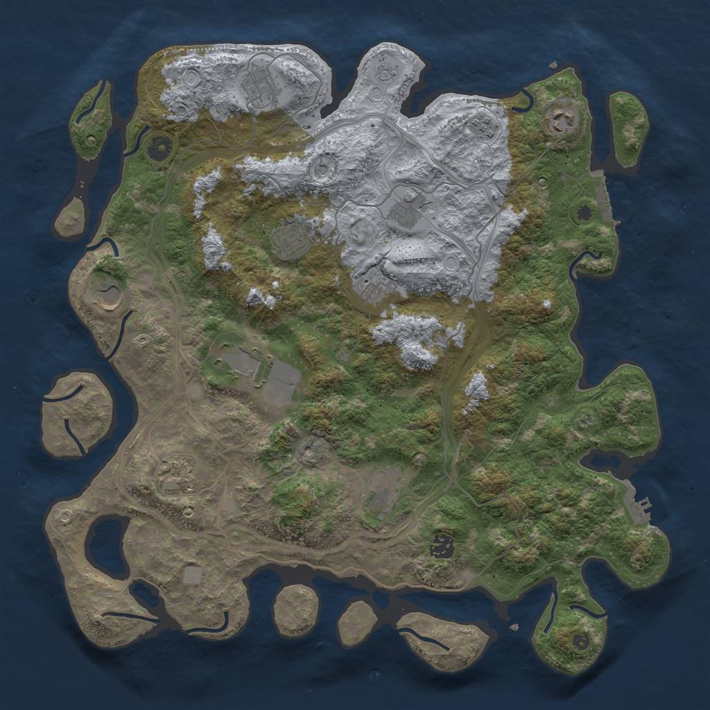 Rust Map: Procedural Map, Size: 4250, Seed: 1565462783, 20 Monuments