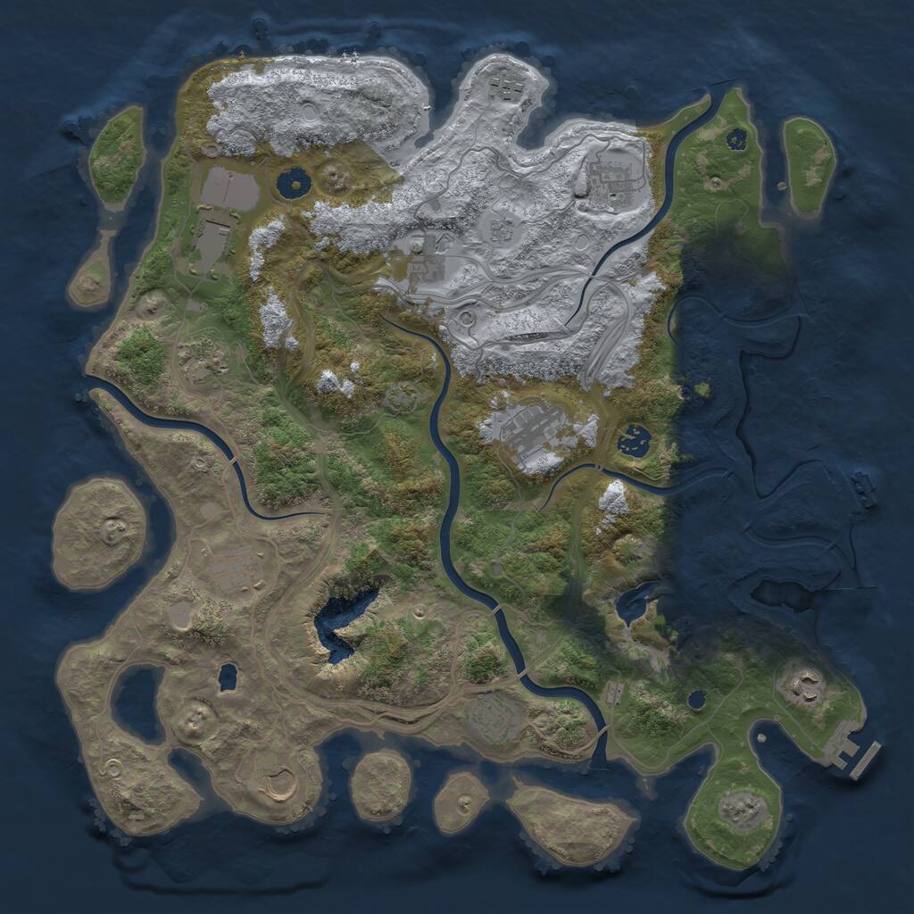 Rust Map: Procedural Map, Size: 4250, Seed: 1565462783, 17 Monuments