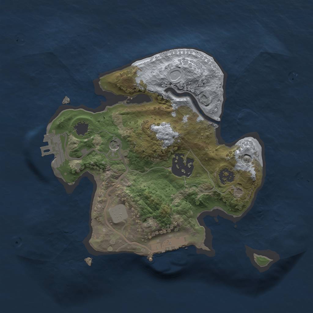 Rust Map: Procedural Map, Size: 2000, Seed: 33271411, 9 Monuments