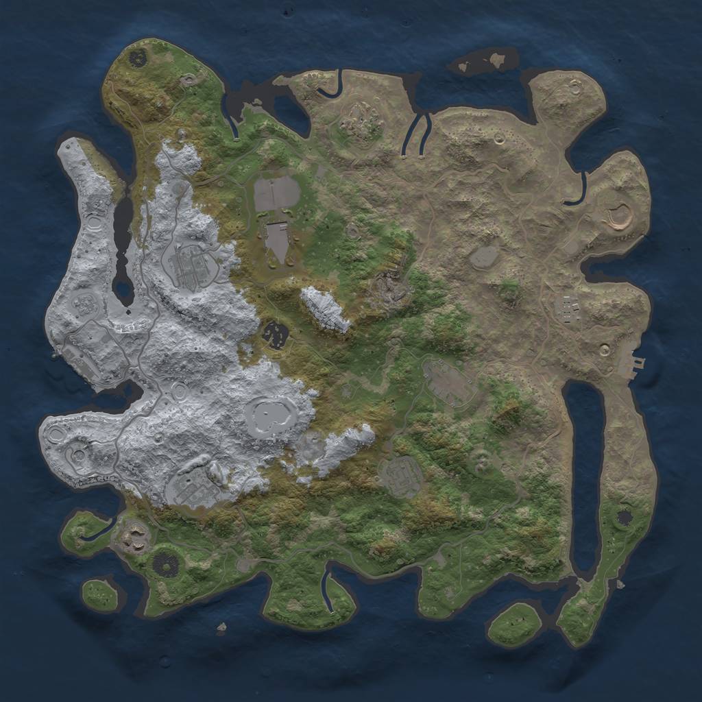 Rust Map: Procedural Map, Size: 4000, Seed: 13013, 19 Monuments