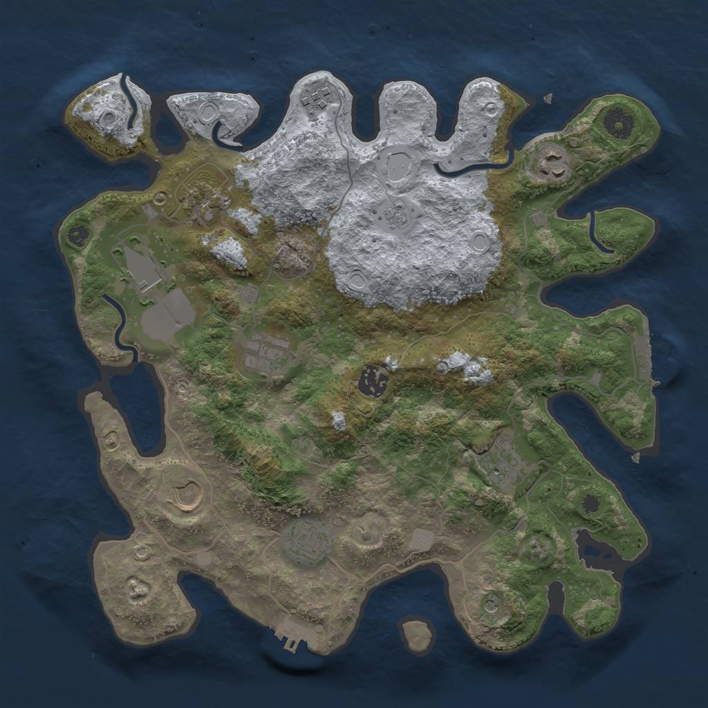 Rust Map: Procedural Map, Size: 3500, Seed: 1932132802, 18 Monuments