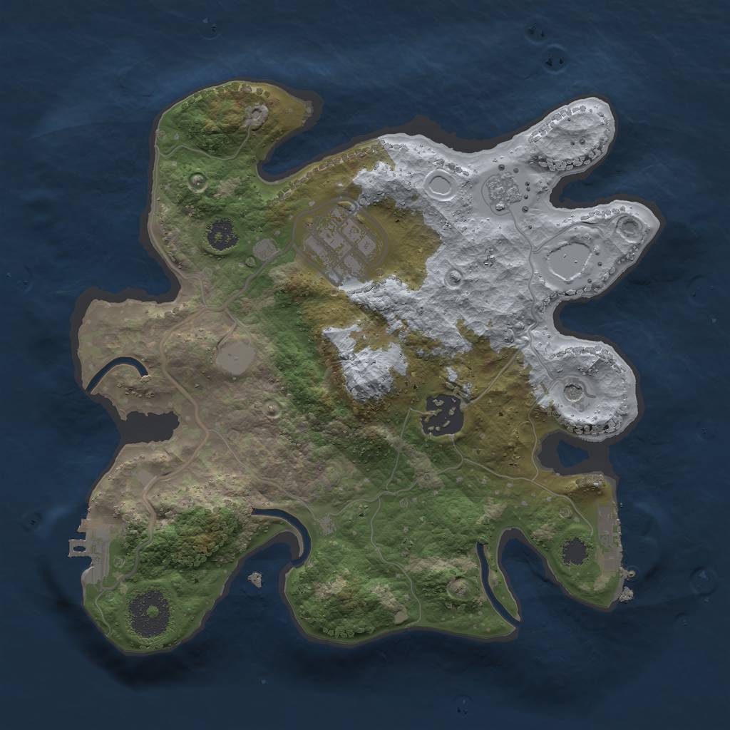 Rust Map: Procedural Map, Size: 2500, Seed: 63462, 11 Monuments