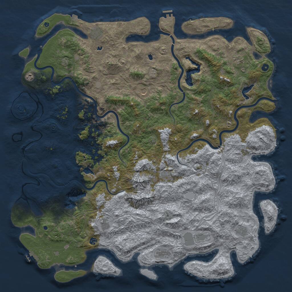 Rust Map: Procedural Map, Size: 6000, Seed: 2138482250, 17 Monuments