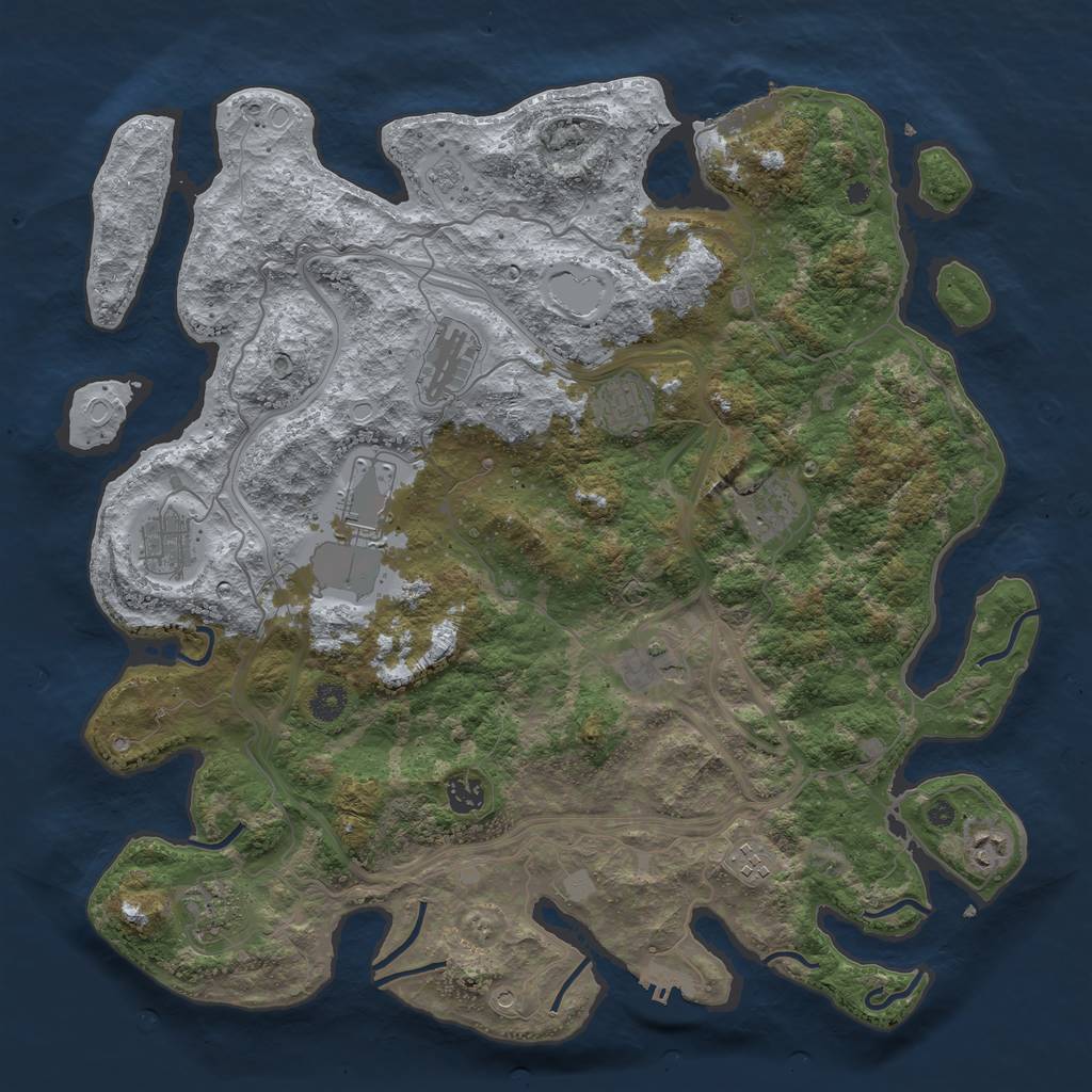 Rust Map: Procedural Map, Size: 4250, Seed: 853881304, 19 Monuments
