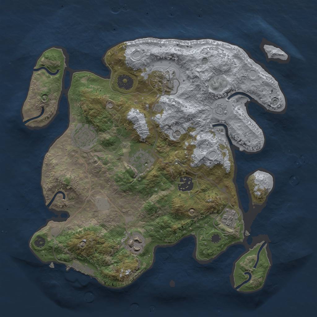 Rust Map: Procedural Map, Size: 3000, Seed: 1577363155, 14 Monuments