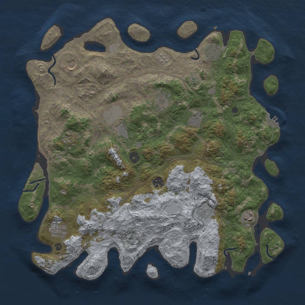 Rust Map: Procedural Map, Size: 4250, Seed: 9001, 19 Monuments