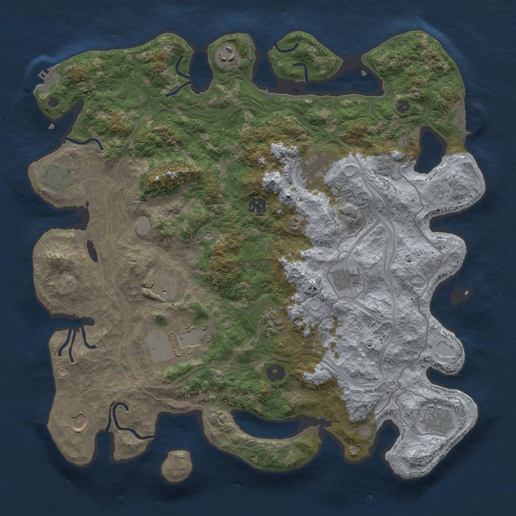 Rust Map: Procedural Map, Size: 4250, Seed: 37910140, 20 Monuments