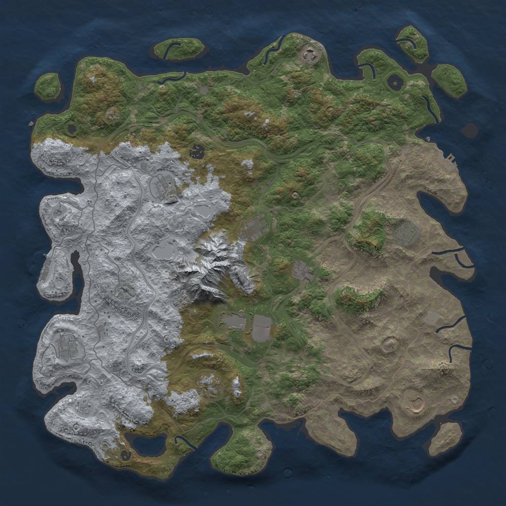 Rust Map: Procedural Map, Size: 5000, Seed: 418093108, 20 Monuments