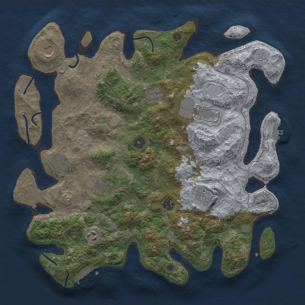 Rust Map: Procedural Map, Size: 4000, Seed: 20220806, 18 Monuments