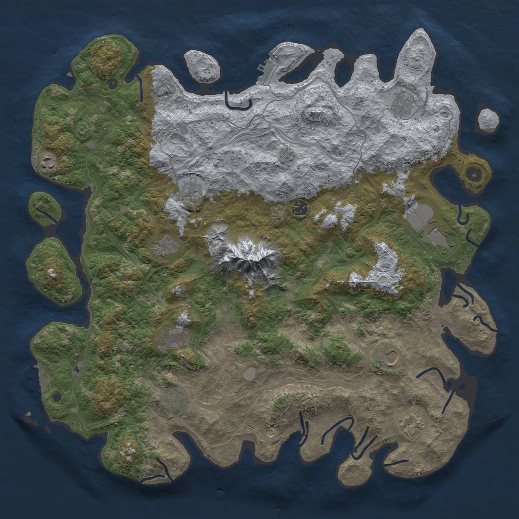 Rust Map: Procedural Map, Size: 5000, Seed: 1488, 20 Monuments