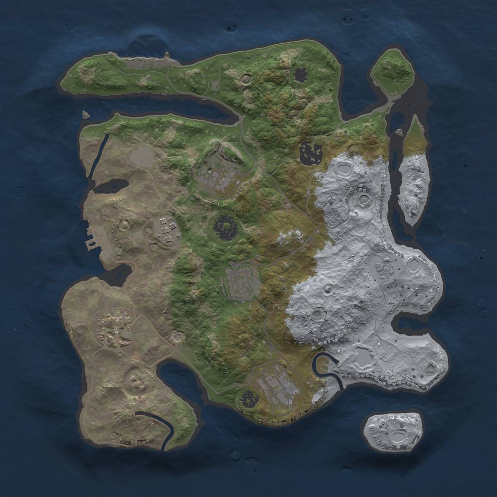Rust Map: Procedural Map, Size: 3000, Seed: 26822, 15 Monuments