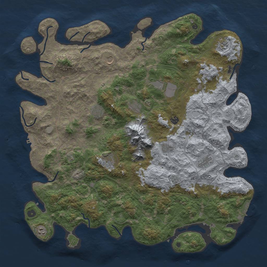 Rust Map: Procedural Map, Size: 5000, Seed: 3849127, 20 Monuments
