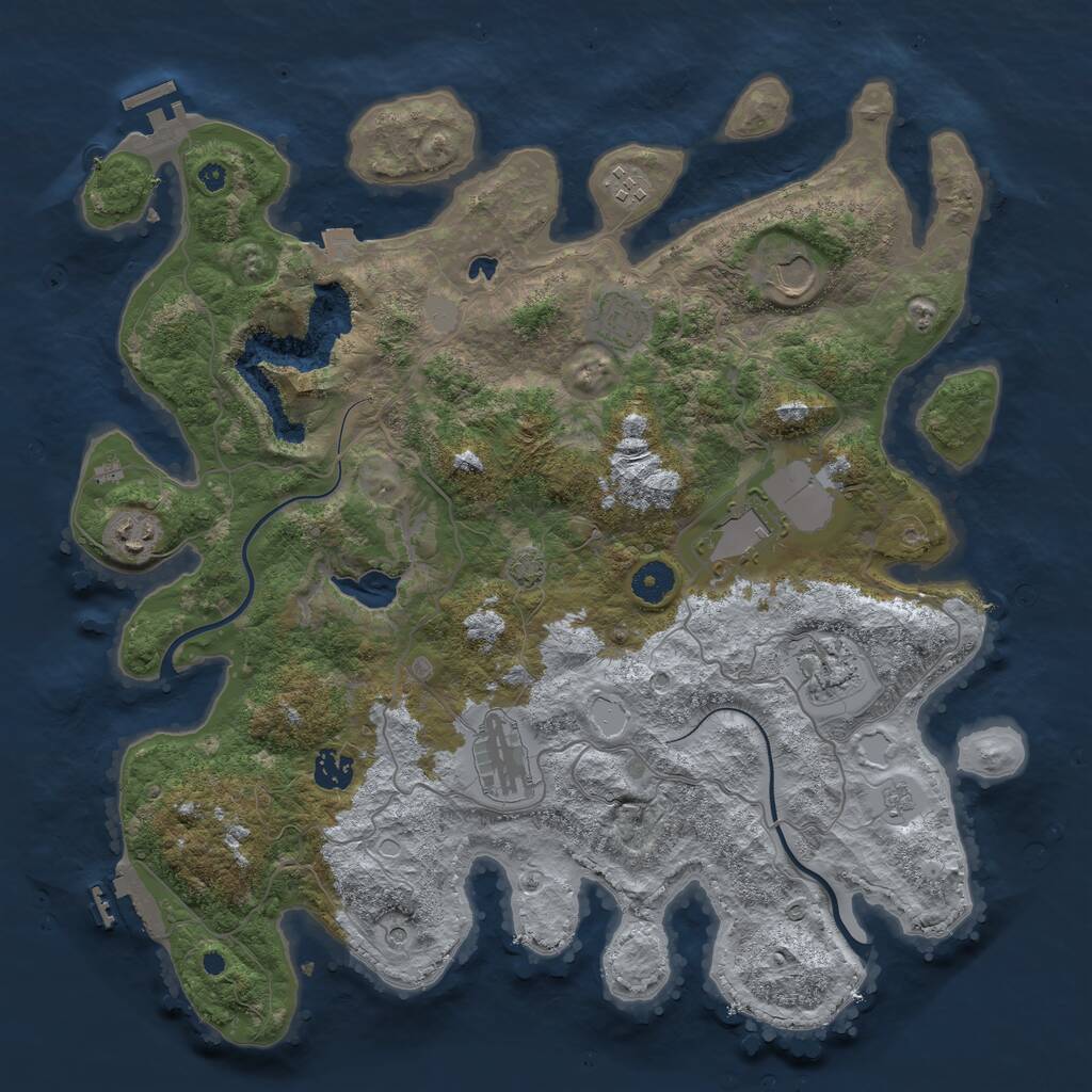 Rust Map: Procedural Map, Size: 4000, Seed: 1114283071, 14 Monuments