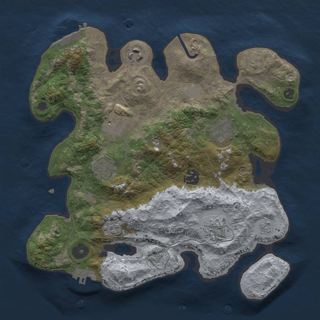 Rust Map: Procedural Map, Size: 3000, Seed: 89797, 16 Monuments