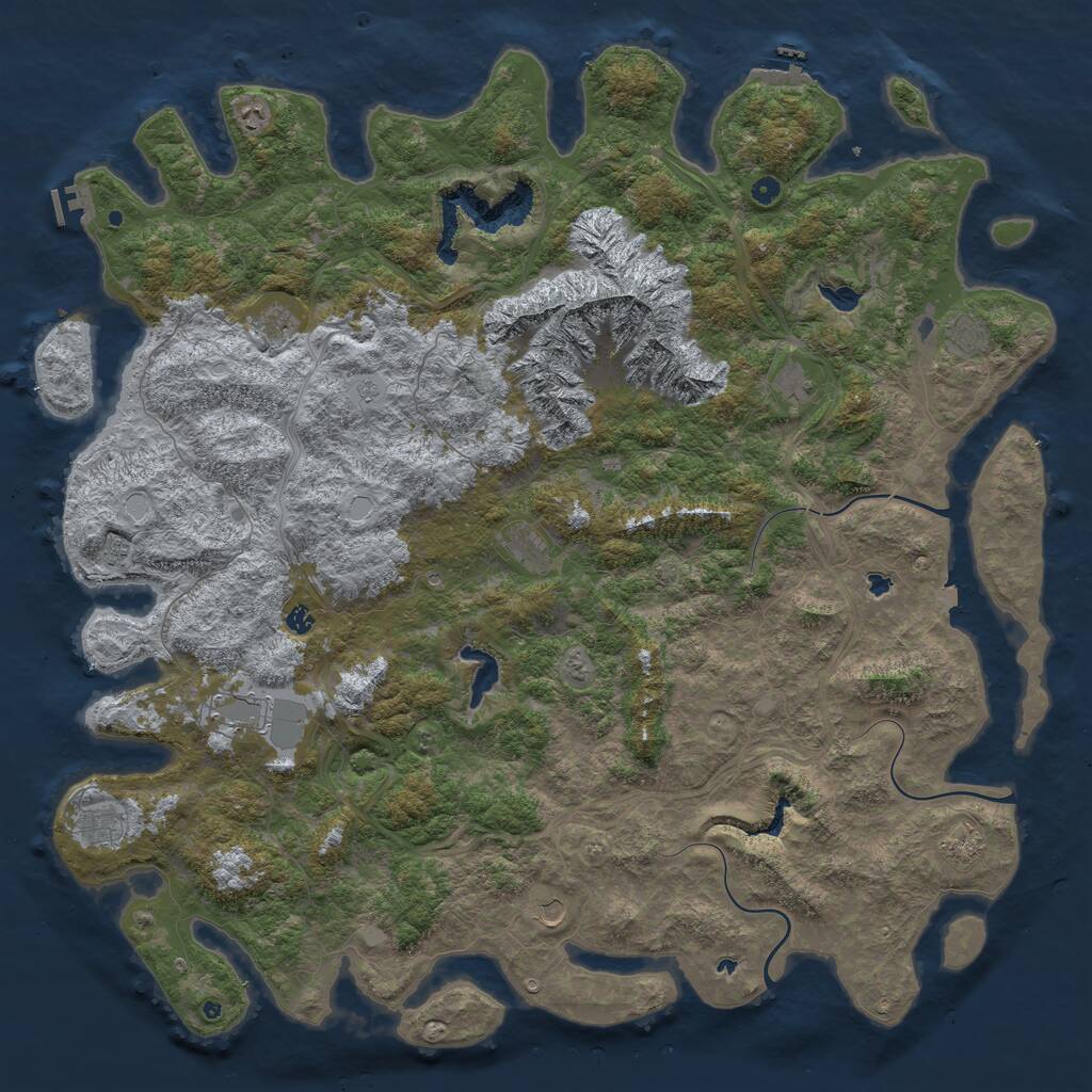 Rust Map: Procedural Map, Size: 6000, Seed: 9487123, 17 Monuments