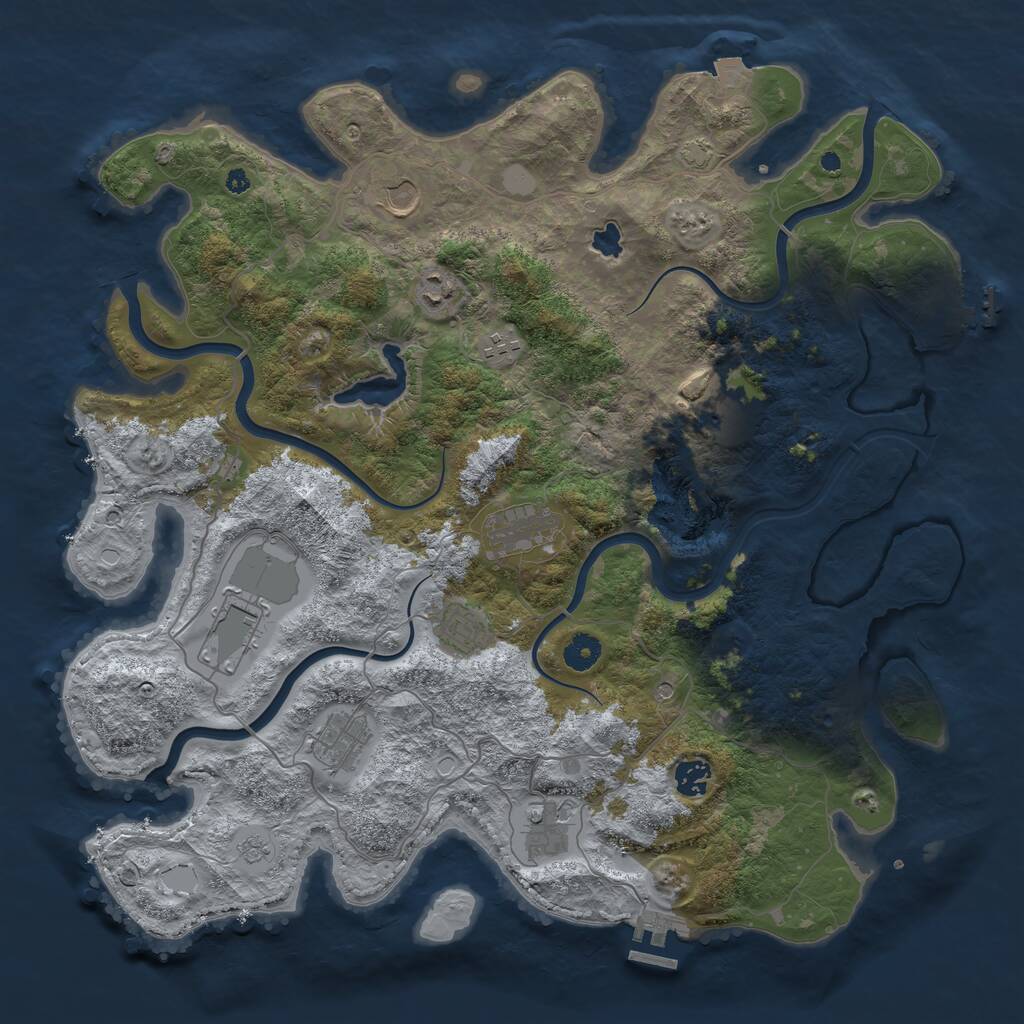 Rust Map: Procedural Map, Size: 4200, Seed: 90281434, 16 Monuments