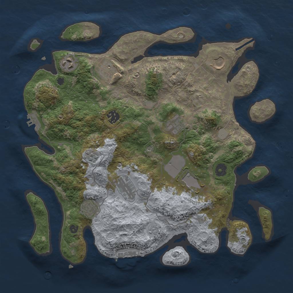 Rust Map: Procedural Map, Size: 3500, Seed: 4567856, 18 Monuments