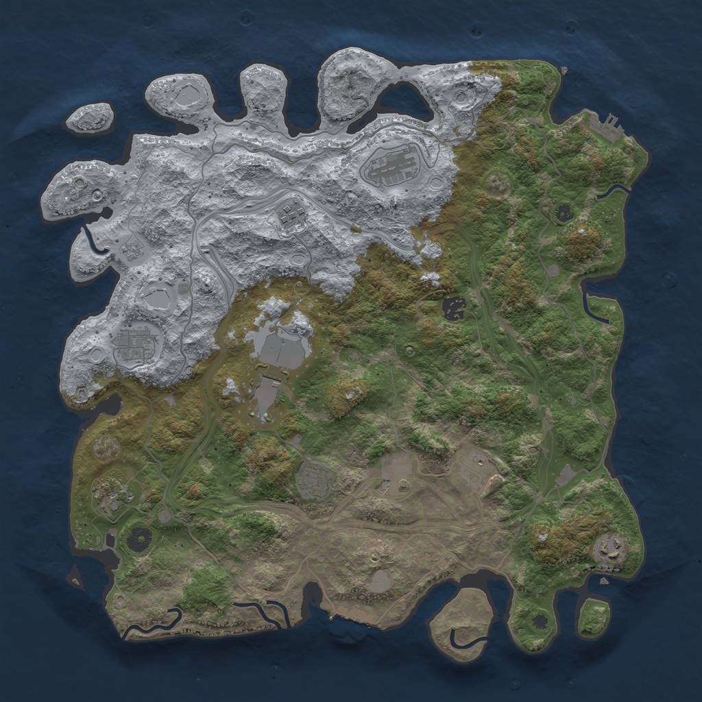 Rust Map: Procedural Map, Size: 4250, Seed: 6574533, 19 Monuments