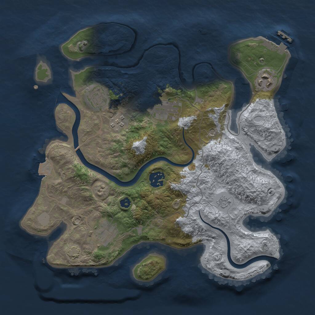 Rust Map: Procedural Map, Size: 3000, Seed: 1018477102, 11 Monuments