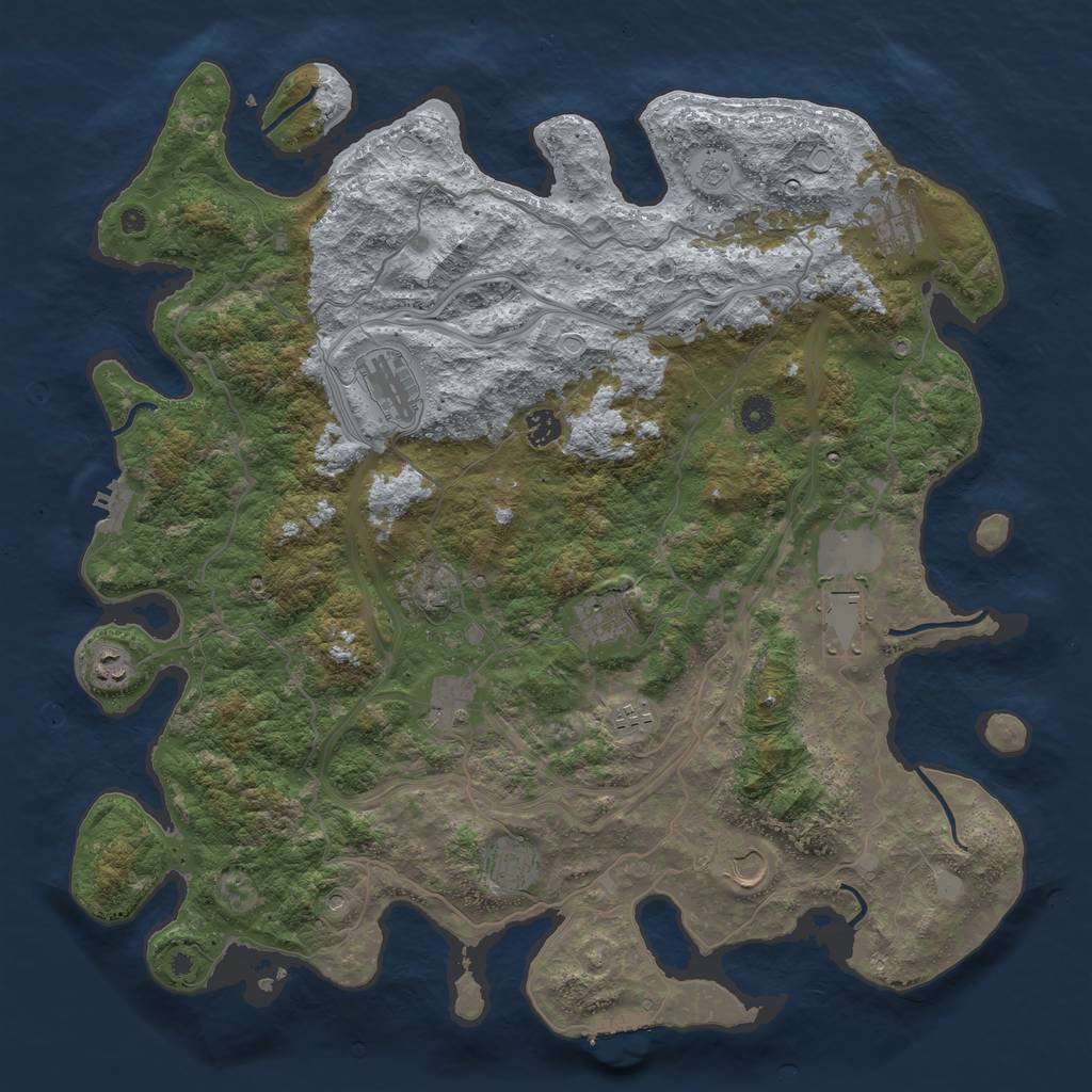 Rust Map: Procedural Map, Size: 4500, Seed: 2328, 19 Monuments